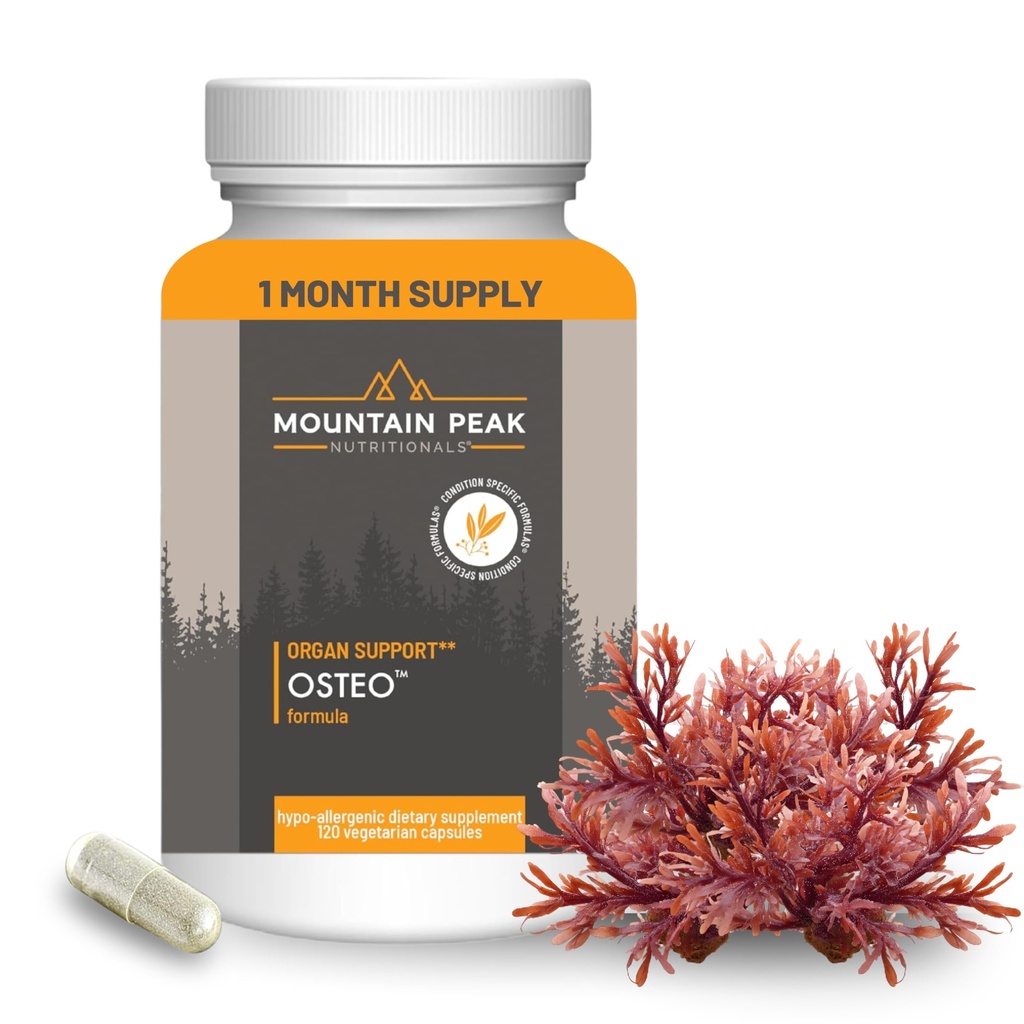 Mountain Peak Nutritionals Osteo Supplement - Organ & Strong Bone Support, Promotes Bone Health - With Vitamins D3, K2, Calcium, and Magnesium - Bone Building & Strengthening (120 Vegetarian Capsules)