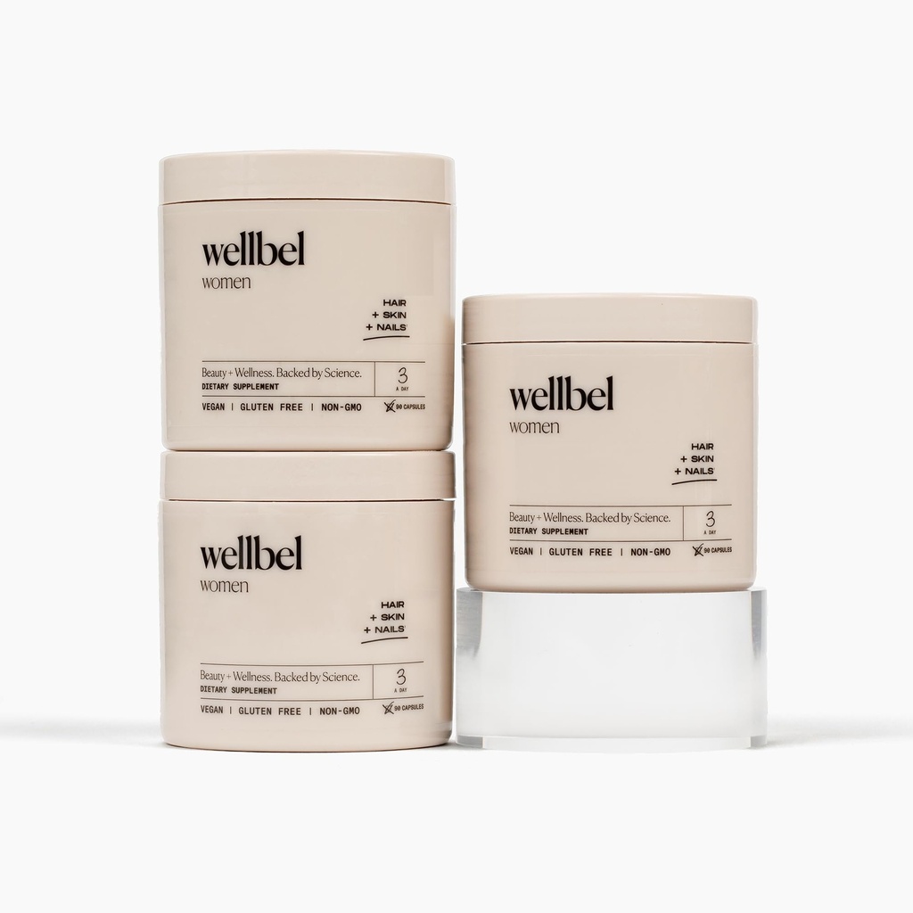 WELLBEL Women Clean Supplement für Haar, Haut und Nägel, Vegan, Glutenfrei und Non GMO 90 Count (3 Pack)