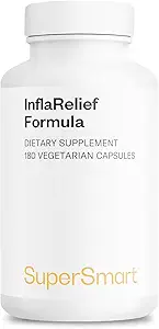 Supersmart - InflaRelief Formula - mit Tumeric Curcumin, Bioperine, Quercetin & Bromelain | Non-GMO & Gluten Free - 180 Vegetarische Kapseln