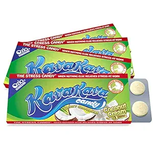 Kava Kava Candy - 8 Kava Candies Per Pack, Kava Extract Stress Relief Supplement, Natürliche Kava Root Chill Happy Pill, Ermutigt positive Stimmung - Kokosnusscreme Flavor, 4 Packungen