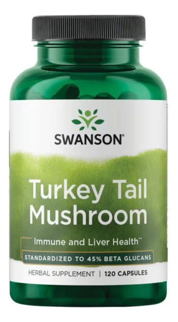 Swanson Turkey Tail Mushroom - Kräuterergänzung Förderung Immunsystem & Zelluläre Gesundheit - Natürliche Formel Förderung Leberfunktion & Verteidigung - (120 Kapseln, 500 mg)