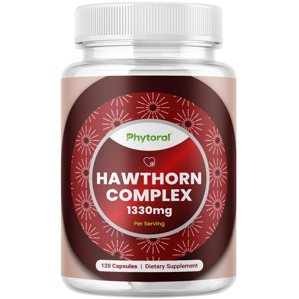 High Strength Hawthorn Berry Capsules - Pure Antioxidant Hawthorn Berry Supplement mit Blatt &amp; Blume Extrakt 4:1 für Herzgesundheit & Verdauung - Energieunterstützung für Männer & Frauen - 120 Count Pack