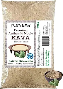 FIJI's #1 AAA Grade Waka Kava Wurzelpulver - 1 LB | 100% Noble Kava Pulver | Hergestellt aus reinen Fijian Kava Wurzeln | Fiji'sKava.com
