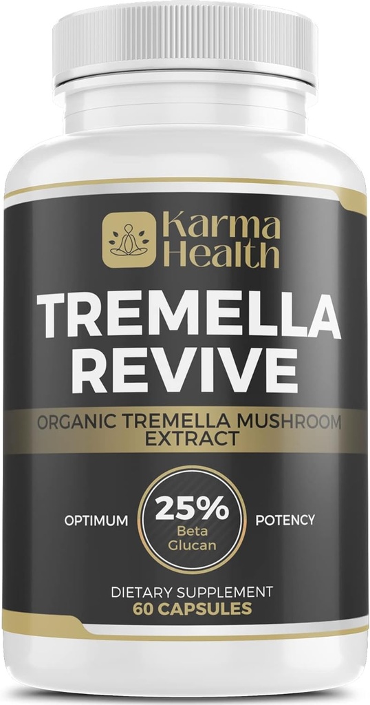 Tremella Mushroom Pulver Kapseln - Komprimierte weiße Schnee Pilz-Pulver Ergänzung - 25% Beta Glucan Inhalt, Vegan & GMO kostenlos.