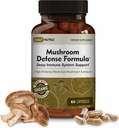 DailyNutra Mushroom Defense Formula - Immununterstützungsergänzungsmittel | Organische Pilze, Heißes Wasser extrahiert - Reishi, Chaga, Maitake, Shiitake & Turkey Tail (60 Kapseln)