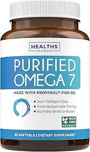 Omega 7 Supplement für Frauen und Männer - High Potency & Purity Palmitoleic Acid Fatty Acid Fish Oil Supplement aus patentiertem Provinal mit niedrigster Palmitinsäure - Sustainable Sourced (2 Month Supply)