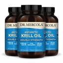 Dr. Mercola Antarctic Krill Oil Double Strength - 2.000 mg - Omega-3 Supplement mit EPA & DHA - Unterstützt Gehirn, Herz, Gelenk & Immune Gesundheit - GMO-frei & Glutenfrei - 270 Kapseln (90 Portionen)