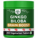 Sylara Brain Booster Supplement with Ginkgo Biloba And Brahmi - 200 Tablets/Capsules Supplements for kids and adults - May boost memory & focus