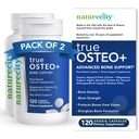 NatureCity True-Osteo+ Knochen-Unterstützung mit Ashwagandha – für Stärke & Dichte – pflanzenbasiertes Calcium mit Bio-AlgaeCal, Magnesium, Vitamin D3, K2, Silicon & Stress-Unterstützung | 240 Veggie Kapseln