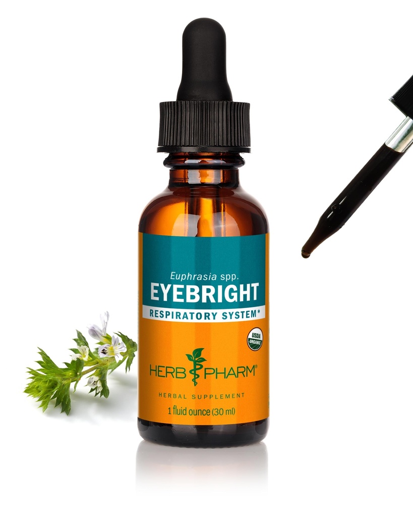 Kräuter Pharm Certified Organic Eyebright Liquid Extract für Atemsystemunterstützung - 1 Unze, klar