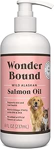 Marke - Wonder Bound Wild Alaskan Lachsöl - Haut und Mantel Unterstützung, Omega 3 Supplement für Hund und Katze, 8 fl oz
