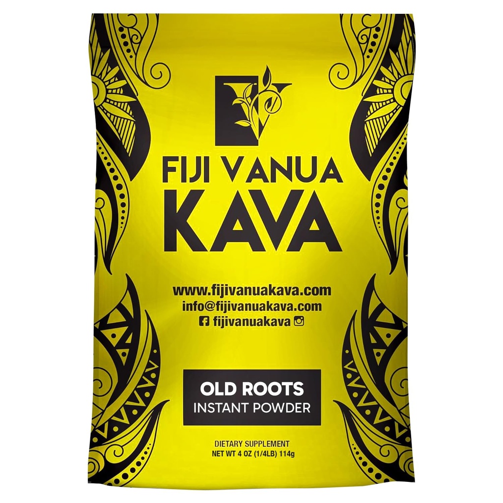Fiji Vanua Kava Instant Old Roots Kava Pulver, dehydriert Grünsaft Kava Getränk Pulver, leicht zubereiten Flüssigkeit-Soluble, Fijian Instant Noble, Kräuterergänzung, 4 oz