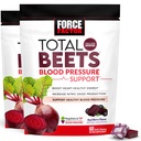 Force Factor Total Beets Blood Pressure Support Chews, Nitric Oxide Supplement with Beet Root Powder & Grape Seed Extract for Heart Health, Acai Berry Flavor, 120 Beet Chews, 2-Pack
