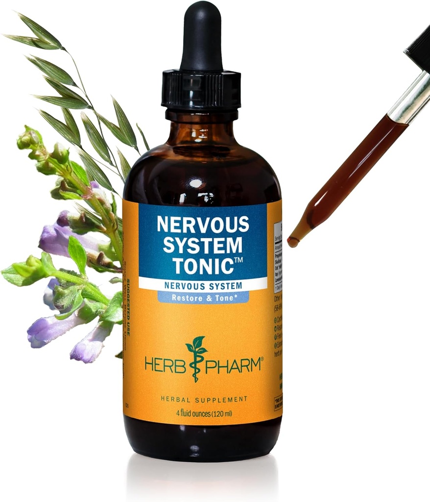 Herb Pharm Nervous System Tonic Liquid Kräuter Formel, um das Nervous System zu stärken und zu beruhigen - 4 Unze