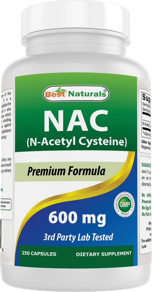 Best Naturals NAC N-Acetyl-Cystein 600 mg 250 Kapseln