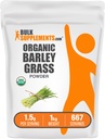 BulkSupplements.com Organic Barley Grass Powder - Green Superfood Powder, Kräuterergänzung - Vegan-Friendly, 1.5g pro Servierung, 1kg (2.2 lbs) (Pack von 1)