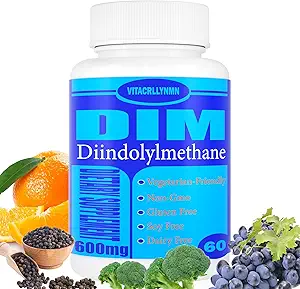 DIM Supplement 600mg Estrogen Blocker für Männer und Frauen - Hormone,Estrogen Balance, Menopause, PCOS, Akne und Hautpflege 60 Kapseln