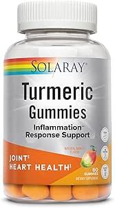 SOLARAY Turmeric Gummies w/Ginger | Healthy Heart & Inflammation Response Support | Vegan, Glutenfrei | 30 Serv, 60 Ct
