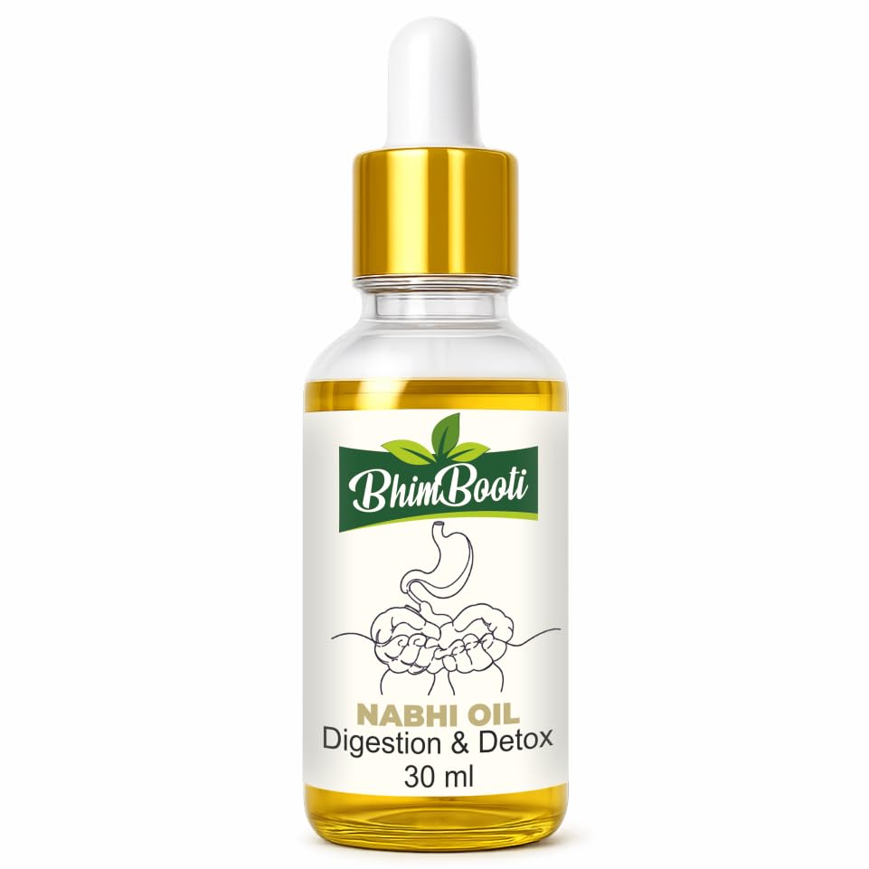 Nabhi Oil for Digestion & Detox, Herbal Belly Button Oil with Natural Ingredients, Ayurvedic Care, 30 ml