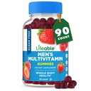 Lebendiger Zucker Kostenlose Multivitamin für Männer Gummie | mit Eisen und 18 essentiellen Vitaminen und Mineralien | Zucker freie Vitamine | 90 Gummie