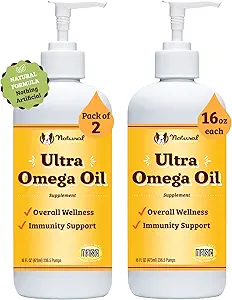 Natural Dog Company 16 oz. -2 Pack Ultra Omega 3 Fischöl für Hunde, Hunde Fish Oil Supplement für Shedding, Itch Relief, Lachsöl für Hunde, für Mehr Hundefamilien oder große Rasse Hunde, 32 oz Wert