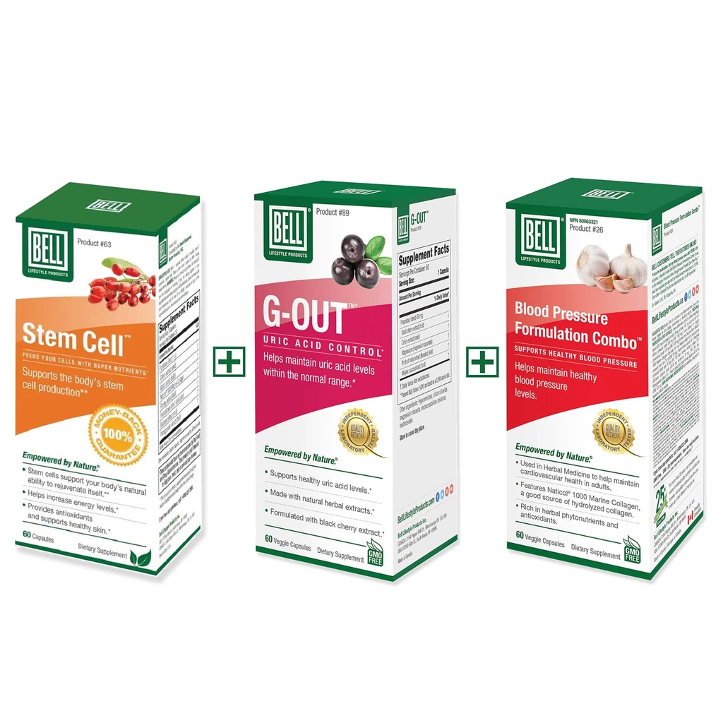 Bell Bundle – Healthy Blood Pressure Support, Stem Cell Supplements, & G-Out Uric Acid Cleanse – 25 Jahre auf der ganzen Welt, direkt vom Hersteller verkauft