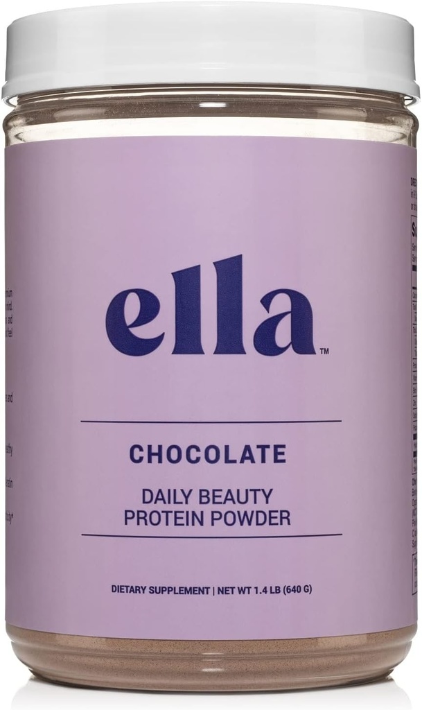 Ella Chocolate Collagen Protein Powder für Damen - Daily Beauty Protein Powder mit Grass-Fed Collagen Peptides - Non-GMO, Glutenfrei, keine künstlichen Süßungsmittel - 20 Servierungen