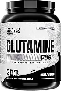 Nutrex Forschung L-Glutamin Pulver - 200 Servierungen - Rein entflammt, Non-GMO & Glutenfrei