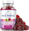 Sugar-Free Milk Thistle Gummis for Liver Cleanse Detox & Repair (Natural Blueberry-Raz Flavor) Cardo Mariano, Cleansing Milk Thistle Supplement, Antioxidant Support, Vegan, Ersetzt Pillen & Kapseln