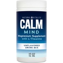 Natürliche Vitalität Calm Mind, Magnesium Citrat + L-Theanin Pulver, Ergänzung für Stress Relief, Glutenfrei & Vegetarisch, Unflavored, 12 Unzen.