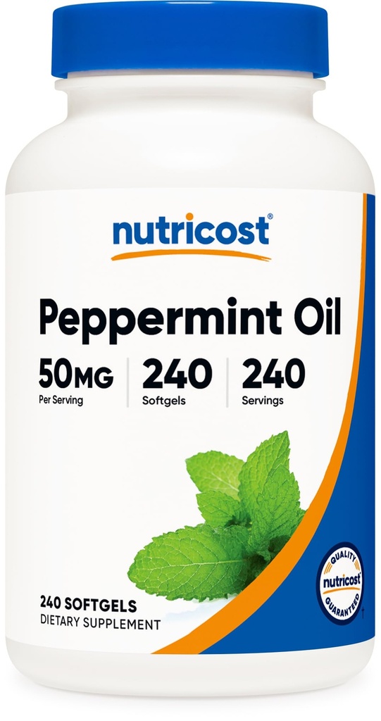 Nutricost Peppermint Oil Softgels (240 SFG) (50 MG) - Glutenfrei, Dritte getestet und GMO frei
