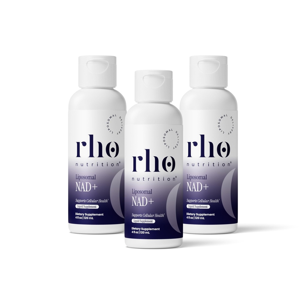 Rho Nutrition Liposomal NAD+ – Flüssige Ergänzung zur Unterstützung der Absorption – Aktive Form von NAD+ Hilft zur Unterstützung normaler zellulärer Gesundheit, gesunder Alterung, Energiemetabolismus & Vitalität – 3 Pack