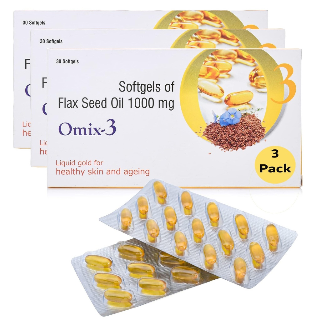 Cold Pressed Flaxseed Oil 1000mg Omega 3 6 9 Capsules for Men and Women | Plant-Based Omega 3 Supplement | Omega 369 | Flaxseed Oil Omega3 Softgel Capsule | Omega Fatty Acid (90 Capsules)