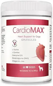 Herz-Support-Granulats für Hunde – Vet-Formuliert, Antioxidant-Rich- L-Taurin, L-Carnitin, EPA, DHA, CoQ10-Hilfe Kreislaufstärke, Herzmuskelfunktion-USA Made- 90 Dosierungen