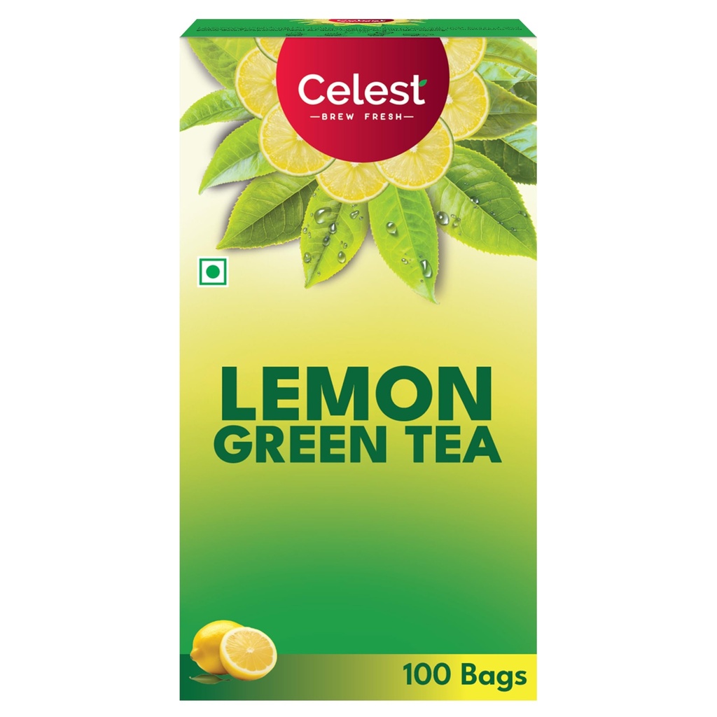 Celest Lemon Green Tea for Weight Loss - 100 Tea Bags | Zesty Lemon Green Tea