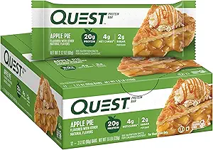 Quest Nutrition Apple Pie Protein Bar, 20g Protein, 4g Net Carbs, 2g Zucker, Glutenfrei, Keto Friendly, 12 Count