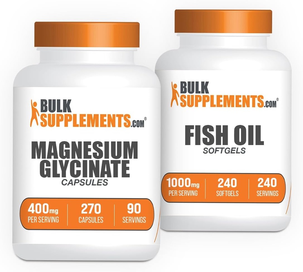 Magnesium Glycinat Kapseln 240ct + Fischöl Softgels 240ct Bundle