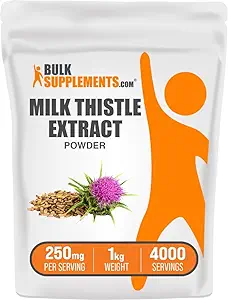 BulkSupplements.com Milchdistelextrakt Pulver - Kräuterergänzung, Milchdistelergänzung - Glutenfrei, 250mg pro Servierung, 1kg (2.2 lbs) (Pack von 1)