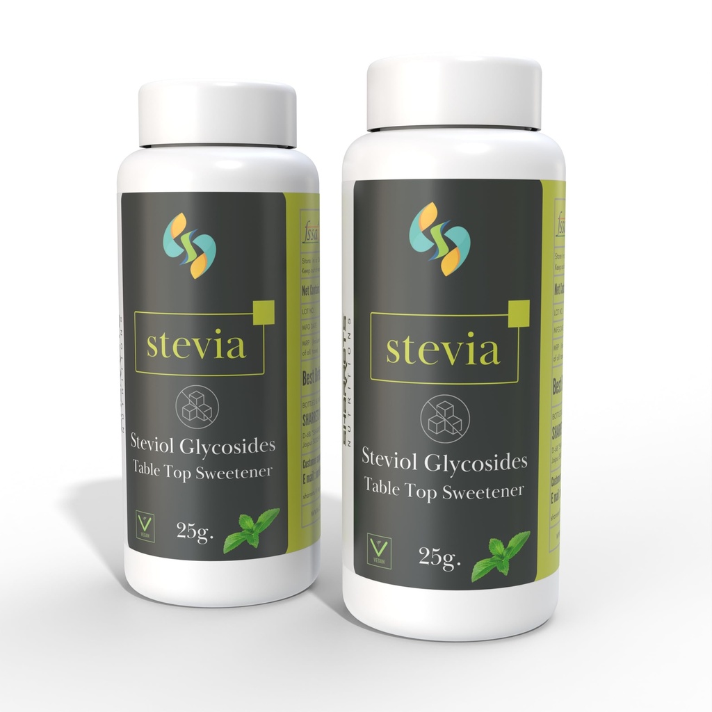 Stevia (Steviol glycosides) 2 x 25g, Sugar free Natural Sweetener for Coffee, Hot & Cold Drinks, No Erythritol