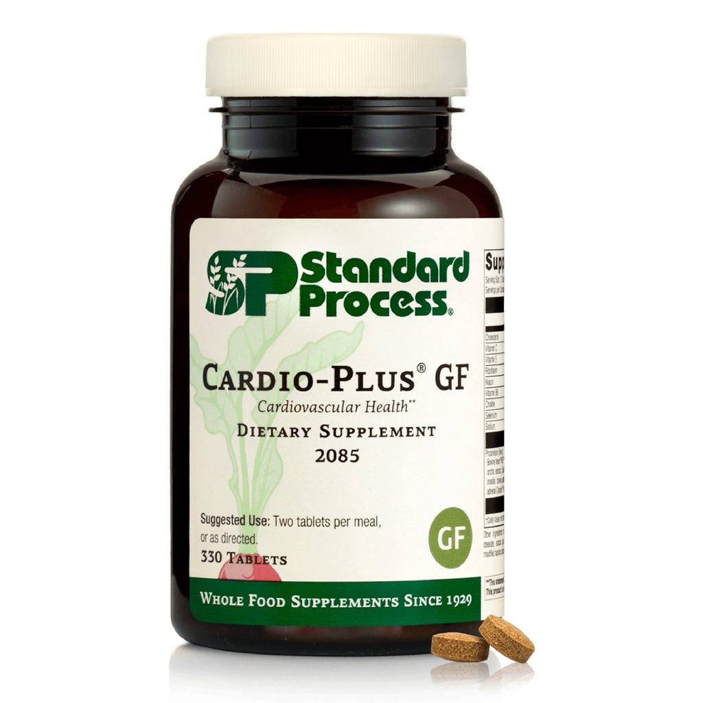 Standard Process Cardio-Plus GF - Supports Heart Health & Circulation - Cardiovascular Support with Vitamins B6, C & E - Includes Niacin & Selenium - Gluten-Free, Non-Dairy & Non-Soy - 330 Tablets