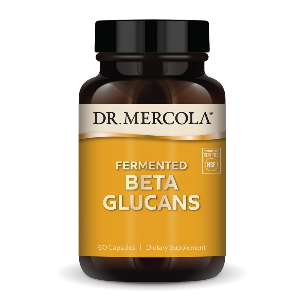 Dr. Mercola Fermented Beta Glucans, 30 Portionen (60 Kapseln), Nahrungsergänzung, Immununterstützung, Non-GMO, NSF Inhalt zertifiziert