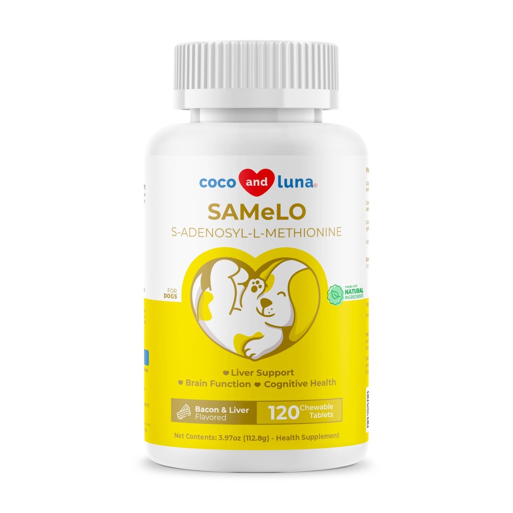 Gleich für Hunde - 120 Kautabletten - S-Adenosyl-L-Methionin, Leberergänzung - Gehirngesundheit, fördert kognitive Unterstützung, Leberunterstützung (Same Tablet)