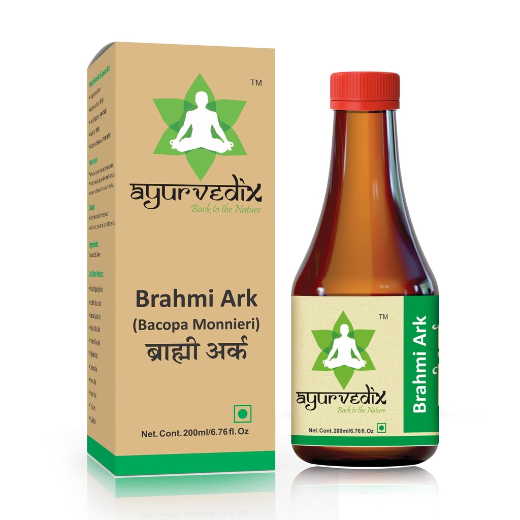 Brahmi Ark 200 ml | Natural Brahmi (Bacopa Monnieri) Hydrosol | Supports Mind Wellness, Focus & Alertness | Ayurvedic Herbal Brain Tonic | FSSAI Certified