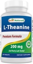 Best Naturals L-Theanin 200mg pro Tablette (400mg pro 2 Tabletten) - fördert Entspannung ohne Schläfrigkeit - 120 vegetarische Tabletten - (120 Count (Paket von 1))