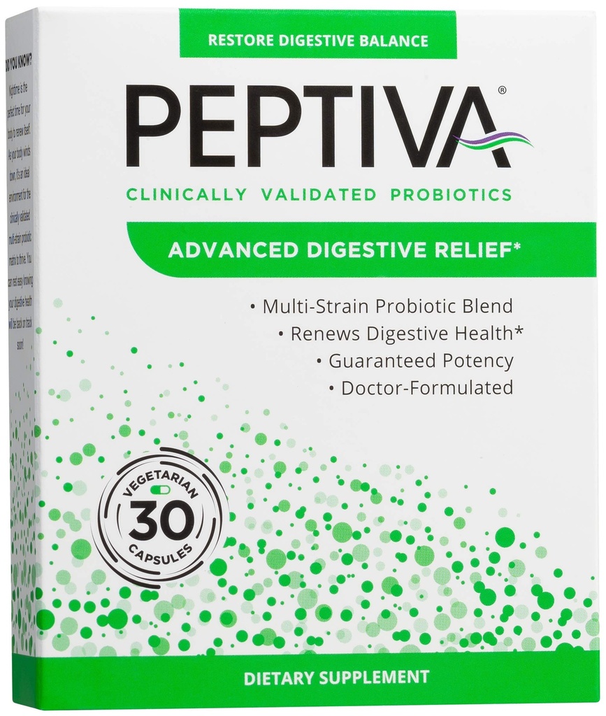 Peptiva Advanced 50 Billion CFU Probiotic - Verdauungshilfe - Klinisch validiert, Premium Probiotic, 30ct