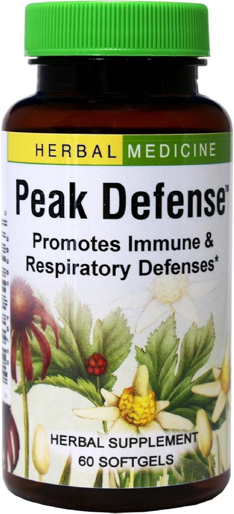 Herbs Etc. Peak Defense - Support a Healthy Respiratory System - Kräuter-Ergänzung zur Unterstützung Immungesundheit - Vitality Support Supplement für Erwachsene - Glutenfrei - 60 Softgels (60 Servietten)