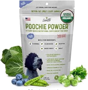 Snoutly Poochie Pulver: USDA Certified Organic Dog Supplement & Super Multivitamin - Mutter Natur Vitamine & Minerals für alle Hunde & Alle Altersgruppen, Ernährung & Verdauungsunterstützung, RAW Superfood