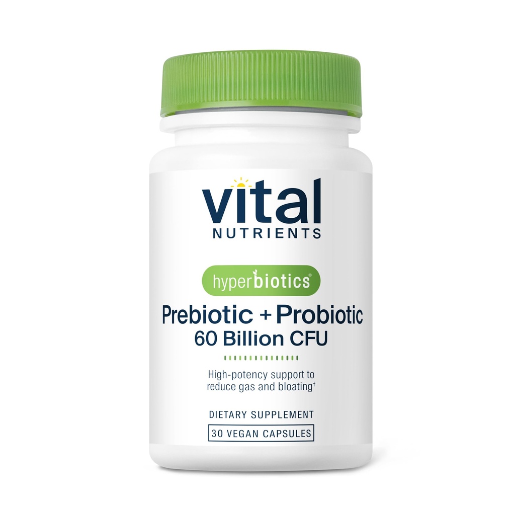 Hyperbiotics Vital Nährstoffe Präbiotikum und Probiotikum für Frauen und Männer | 60 Billion CFU | Pre and Probiotics unterstützt Verdauungsgesundheit, Verstopfung, Durchfall, Gas & Bloating* | 30 Vegan Kapseln