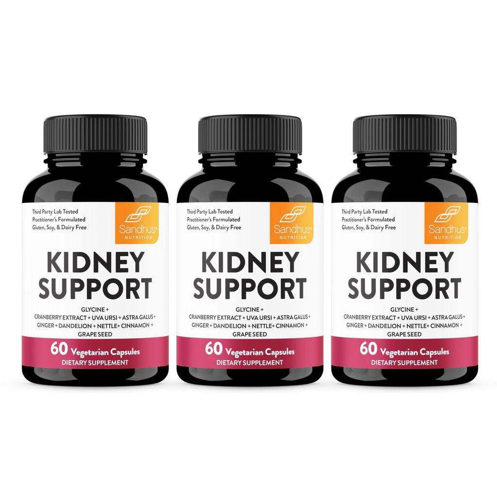 Sandhu's Kidney Cleanse Detox & Repair Support Supplement für Männer und Frauen | mit Cranberry Extract | Hilft Kidney & Urinary Tract Health | 60 Vegetarische Kapseln (Pack von 3)