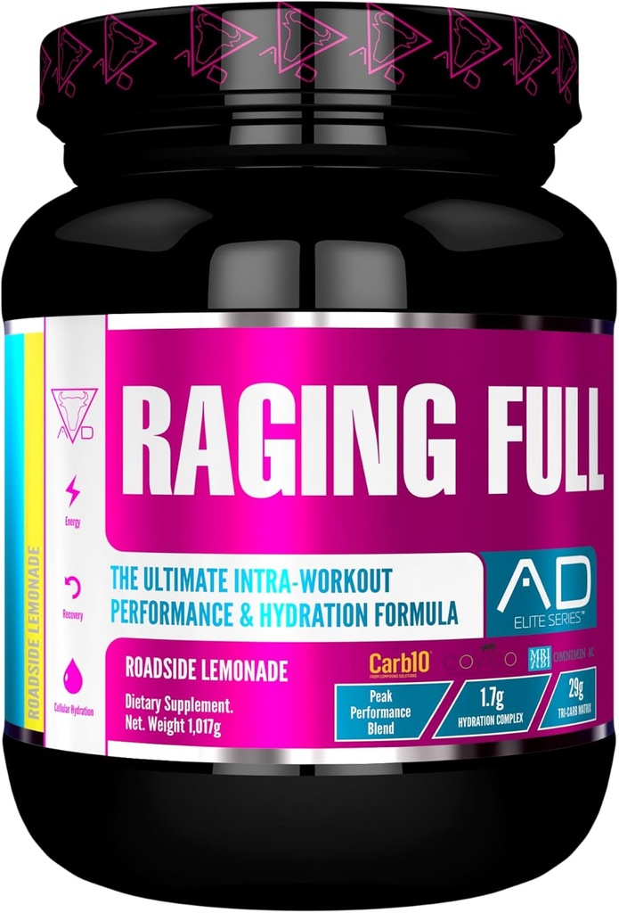 Projekt AD Raging Full Ultimate Intra-Workout Performance und Hydration Formel (30 Servierungen, Roadside Lemonade)